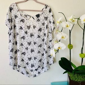 Torrid sheer skull blouse